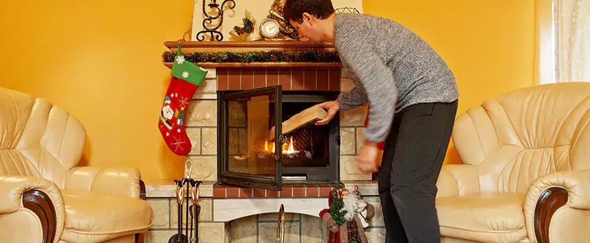 Rusted Metal Fireplace Restoration in Pontiac, Michigan